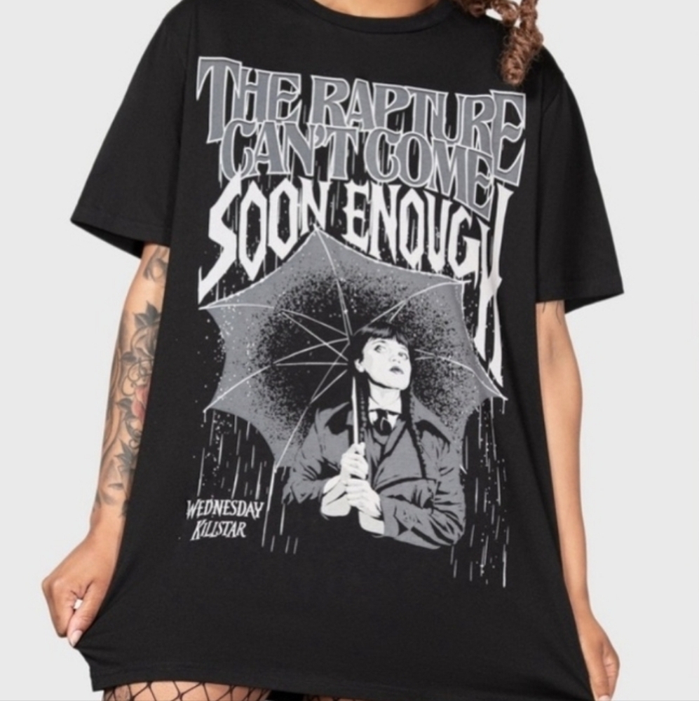 Killstar Black 'Wednesday' Unisex Tee L (includes free sticker) - Picture 3 of 5